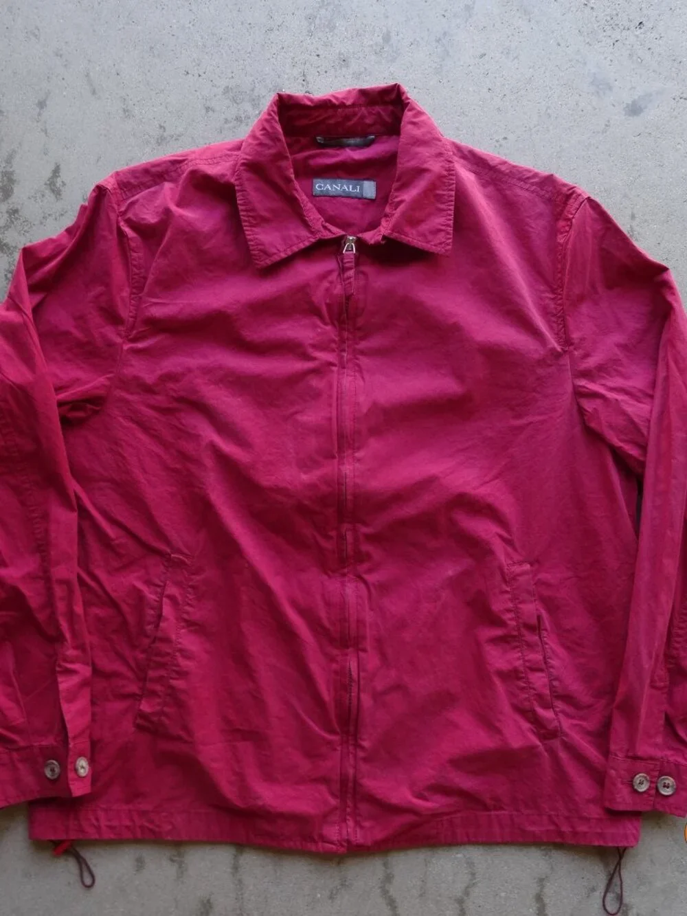 Vintage Canali Red Windbreaker Jacket Full Zip Jacket mens L